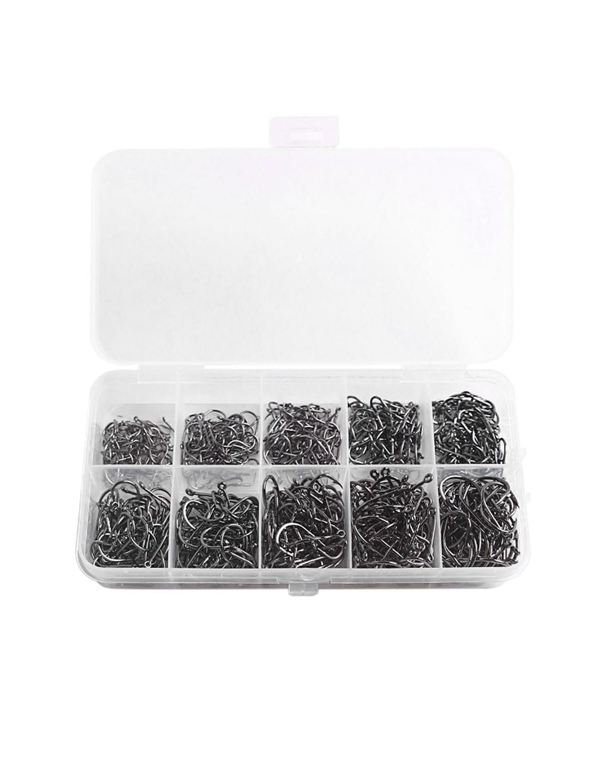 Anzuelos de acero al carbono 3#–12# (600 piezas con caja)