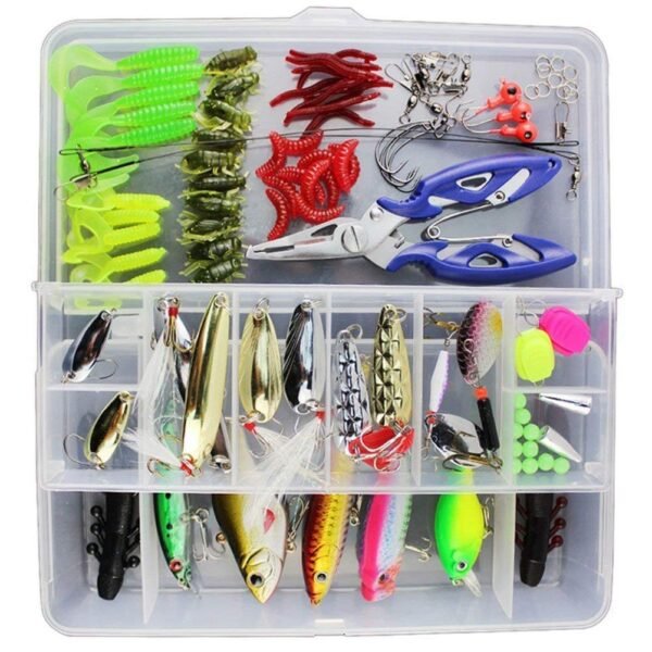 Kit de 120 señuelos con caja de pesca