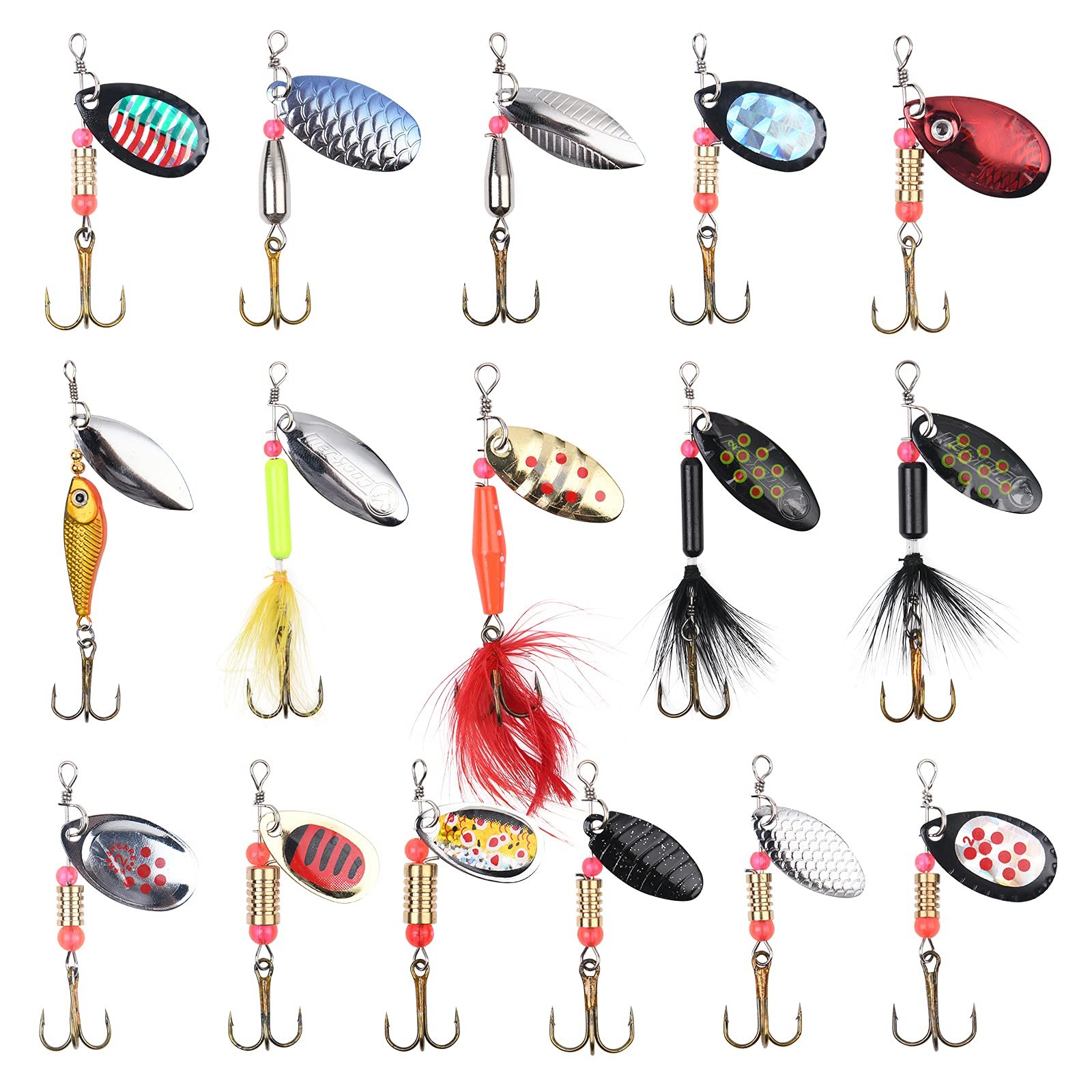 Kit de cucharillas giratorias tipo spinner