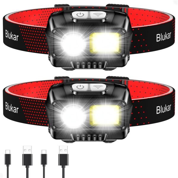 Pack de 2 linternas frontales LED recargables