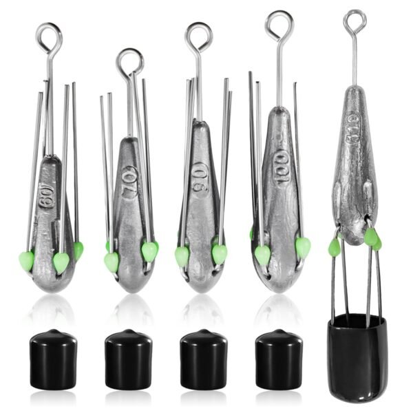 Plomos de surfcasting con 4 patas 58–110 g (5 juegos)